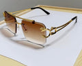 Golden luxe rimless shades